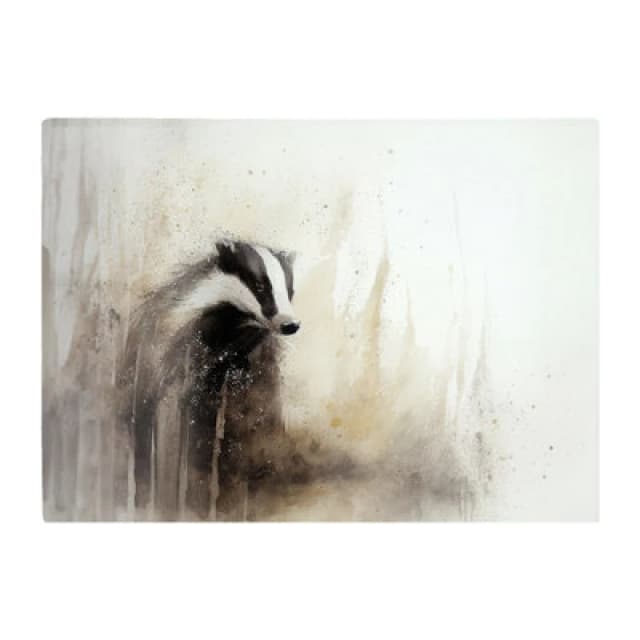 Warren Reed Designer Badger Watercolour Glass Chopping Board