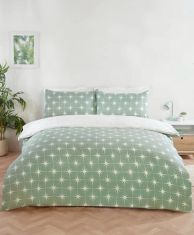 Rapport Home Double Northern Stars Complete Duvet Set With Pillowcase And Fitted Sheet - Green