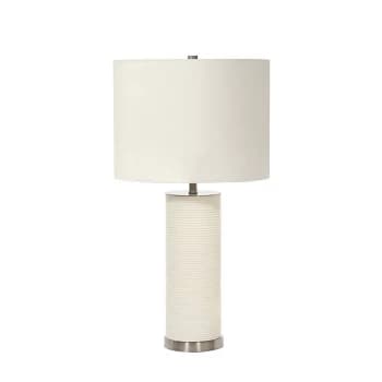 Ripple White 1 Light Table Lamp - White, E27