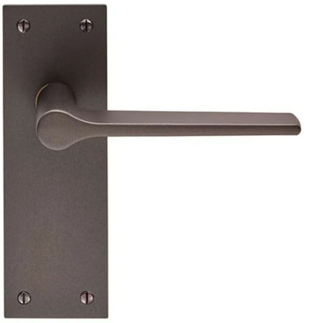 Loops PAIR Flat Straight Handle on Slim Latch Backplate 150 x 50mm Matt Bronze Multi
