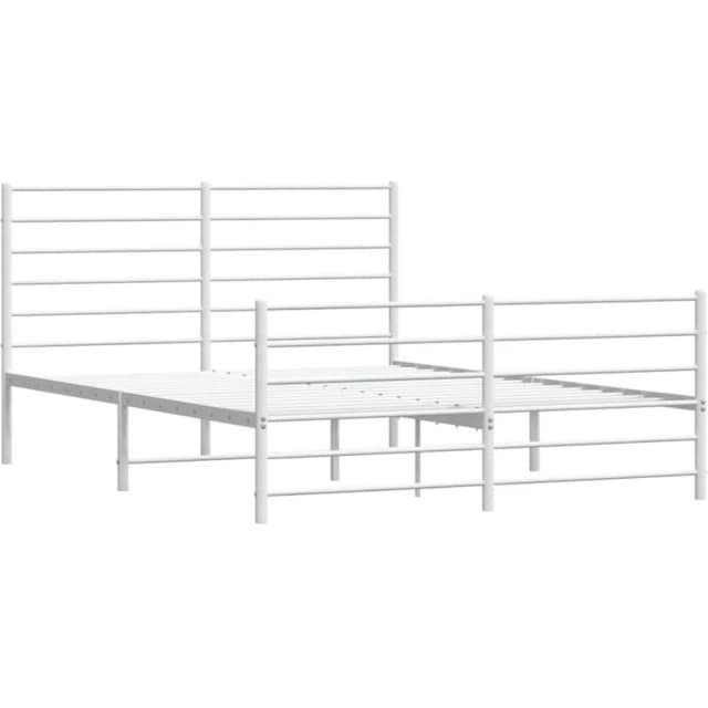 JINLEFU Metal Bed Frame without Mattress with Footboard White 150x200cm vidaXL JRVDZX-352388_DE