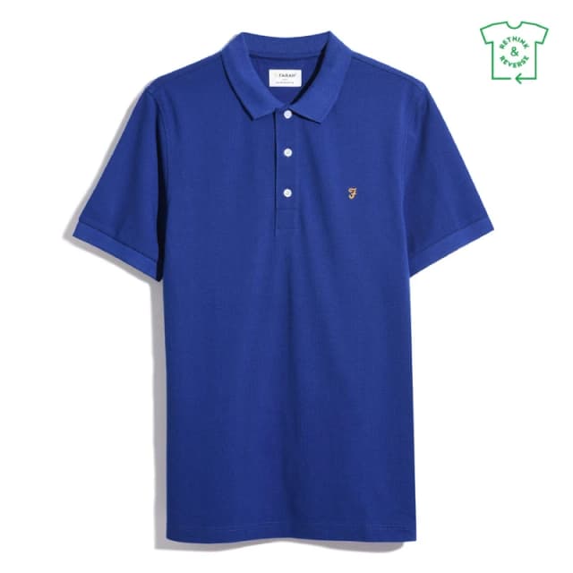 Farah Blanes Short Sleeve Polo Blue Blue male