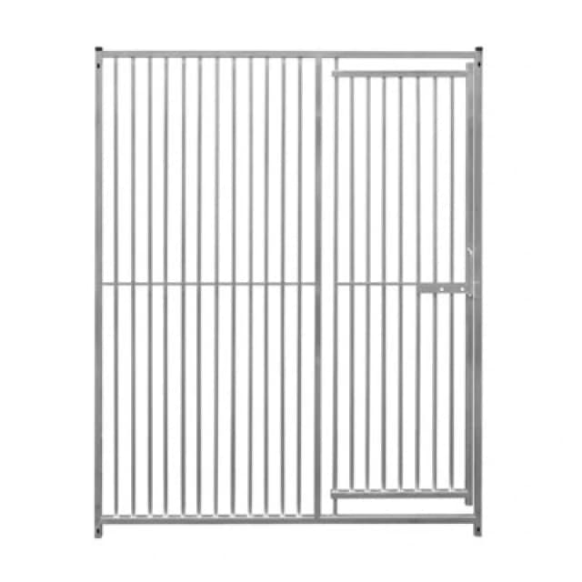 Monstershop 1.5m Dog Run Panel With Door - 5cm Bar Spacing Silver
