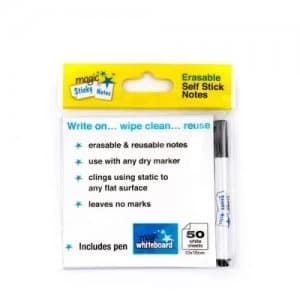 Magic Whiteboard Sticky Notes & Pen 50 Sheet 10x10cm