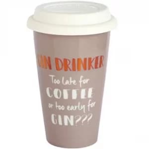 Arora Ultimate Gift for Girls 8701 Gin Drinker Ceramic Travel Mug, Stainless Steel