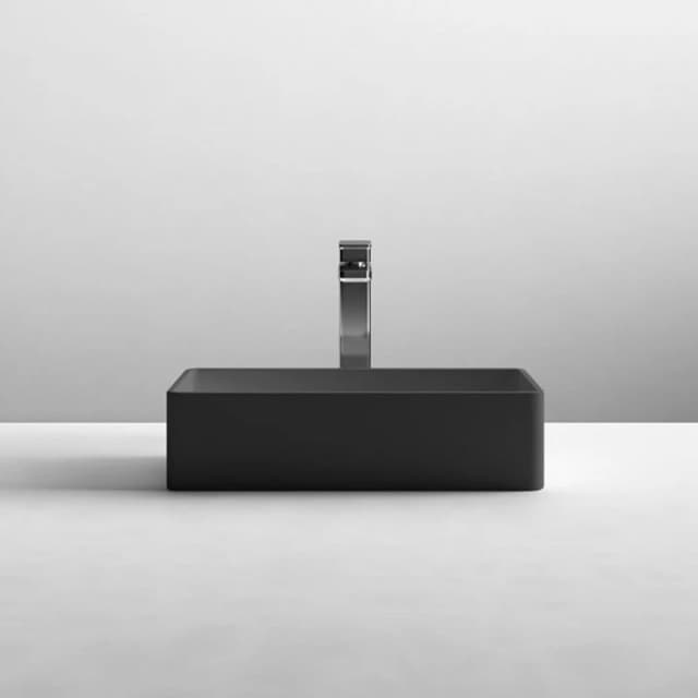 NUIE Nuie - Vessel Rectangular Sit-On Countertop Basin 465mm Wide - Matt Black NBV480