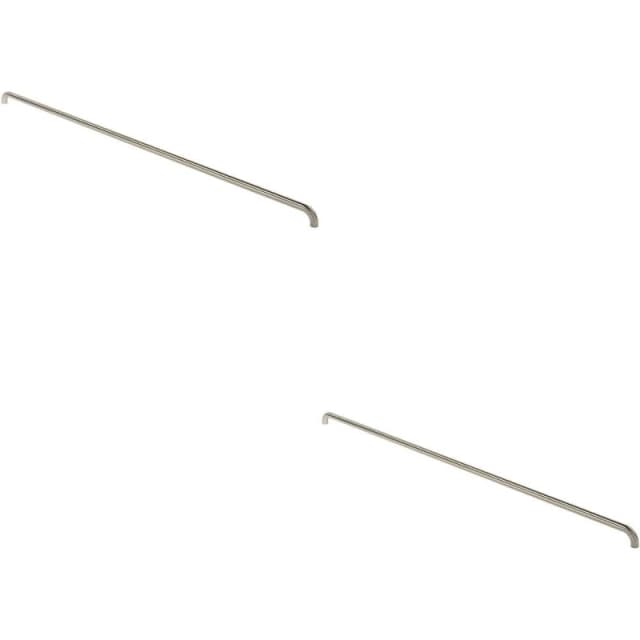 Loops 2x Round D Bar Pull Handle 1830 x 30mm 1800mm Fixing Centres Satin Steel Metallics unisex