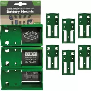 Stealth Mounts 6 Pack Battery Mounts For Festool 18V Batteries Green