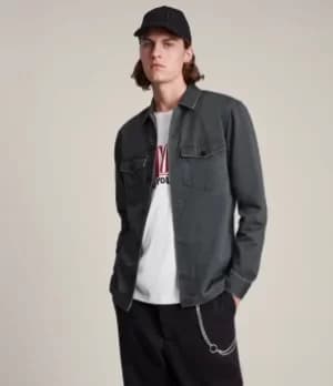 AllSaints Mens Firebase Shirt, Haze Green, Size: S