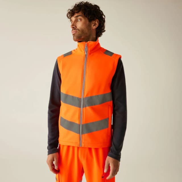 Regatta Mens Hi-Vis Pro Contract Ablaze Softshell Bodywar Orange male S