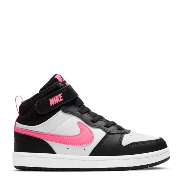 Nike Court Borough Mid 2 Little Kids Shoes Black/Pink/Wht female C10 (27.5)
