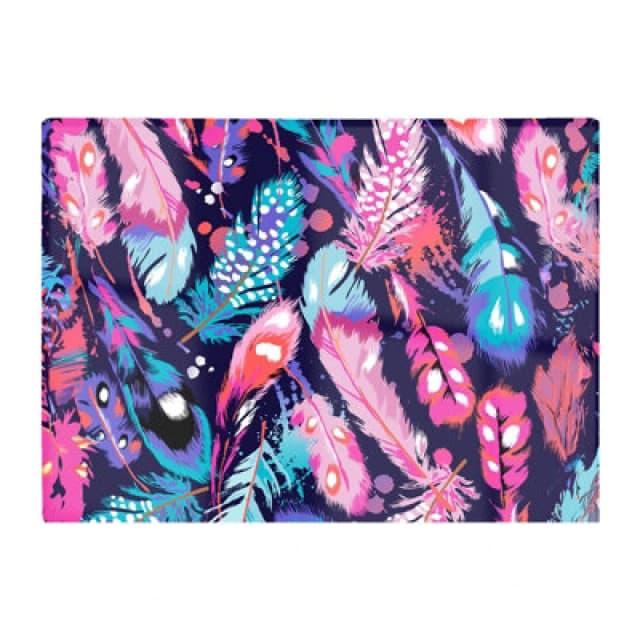 Warren Reed Designer Beautiful Colourful Feathers Glass Chopping Board