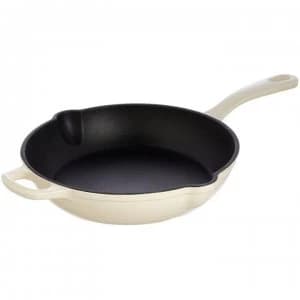 Linea Cast Iron Frypan, Midnight - Cream