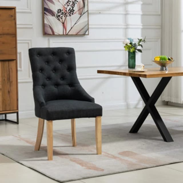 Ravenna Fabric Dining Chairs - Set Of 2 - Black