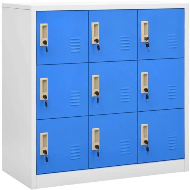VIDAXL Locker Cabinets 2 pcs Light Grey and Blue 90x45x92.5cm Steel Vidaxl 8720286847824