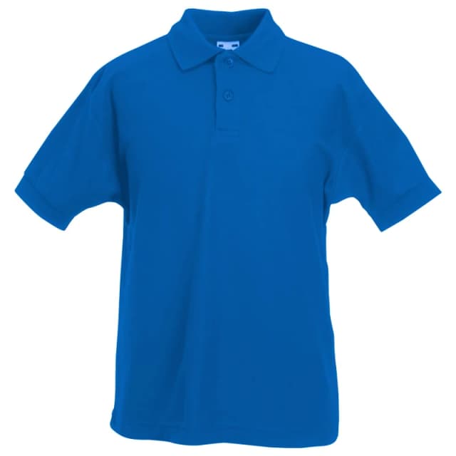 Fruit of the Loom 65 35 Pique Polo Shirt Pack of 2 in Royal Size: 12-13 Years Royal Unisex 12-13 Years