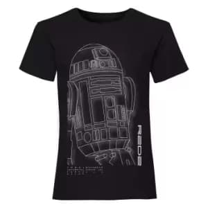 Star Wars Girls R2-D2 T-Shirt (12-13 Years) (Black)