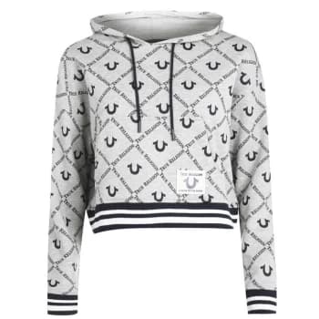 True Religion Logo Hoodie - Grey