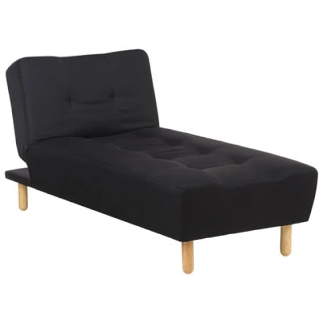 Beliani Chaise Longue Alsten Fabric Black
