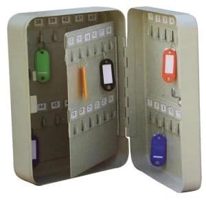 5 Star Facilities Key Cabinet Steel Lockable with Wall Fixings Holds 48 Keys W180xD80xH250mm