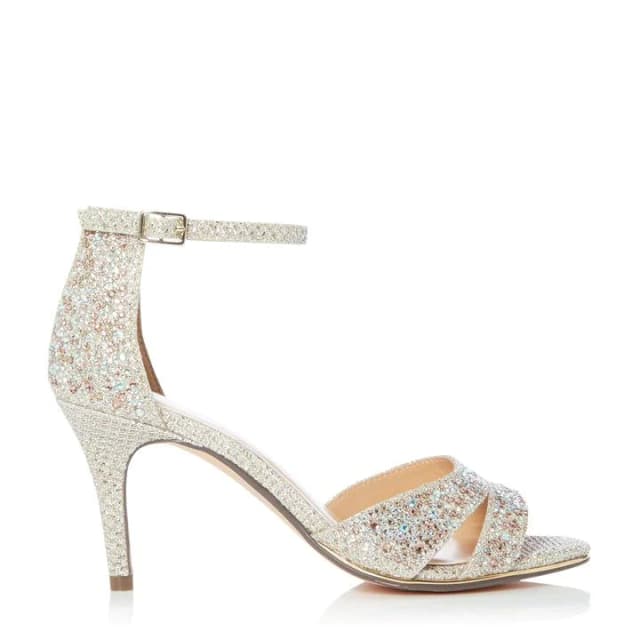 Roland Cartier Light Gold 'Minniie' Stiletto Heel Ankle Strap Sandals - 8