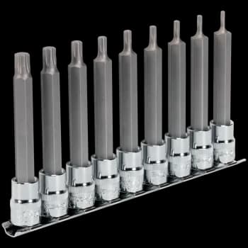 Sealey 9 Piece 3/8" Drive Torx Plus Socket Bit Set 3/8" 100mm
