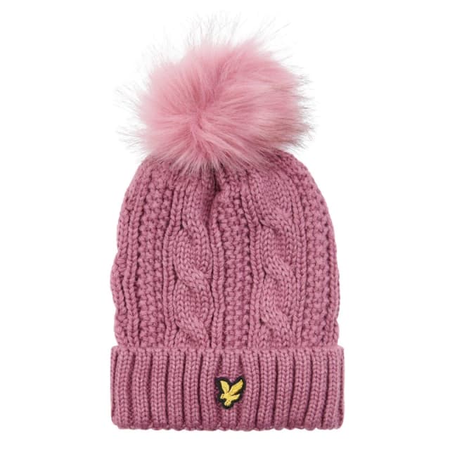 Lyle and Scott Pom Pom Beanie - Pink Pink Junior