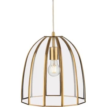 Firstlight - Lincoln Pendant Light Antique Brass with Clear Glass