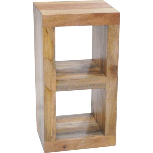 Jaipur Furniture Ltd 2 Hole Display Unit - Mango Wood - L35 x W44 x H81cm - Light Finish in Brown Brown Unisex