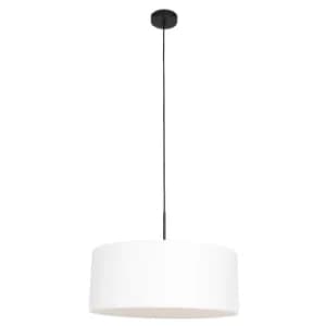 Sparkled Light Cylindrical Pendant Ceiling Light Matt Black, White Hood