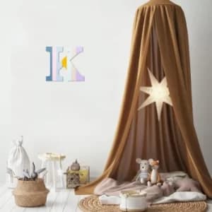 Alphabet K Multicolor Decorative Wooden Wall Accessory