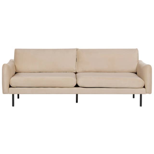 Beliani Sofa 3 Seater Vinterbro Velvet Beige