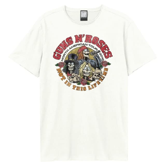 Amplified Amplified Men North American Tour Guns N Roses T-Shirt in White Size: X-Small White XS Male 5063806408406