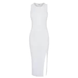 Firetrap Heavy Ribbed Bodycon Racer Midi Dress - White