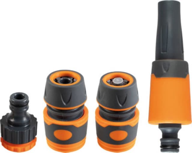 Netagon Outdoor Garden 4 Piece Hose Pipe Nozzle Connection Set