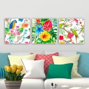 P67999725711 Multicolor Decorative Canvas Painting (3 Pieces)
