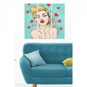 MDF370689071 Multicolor Decorative MDF Painting (3 Pieces)