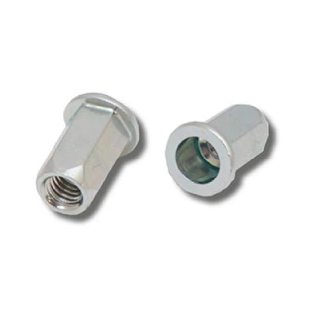 Jrp Riveting Products M4 X 11.0 Steel Flat Head Rivet Nuts - Jrprnsfhh0420 -