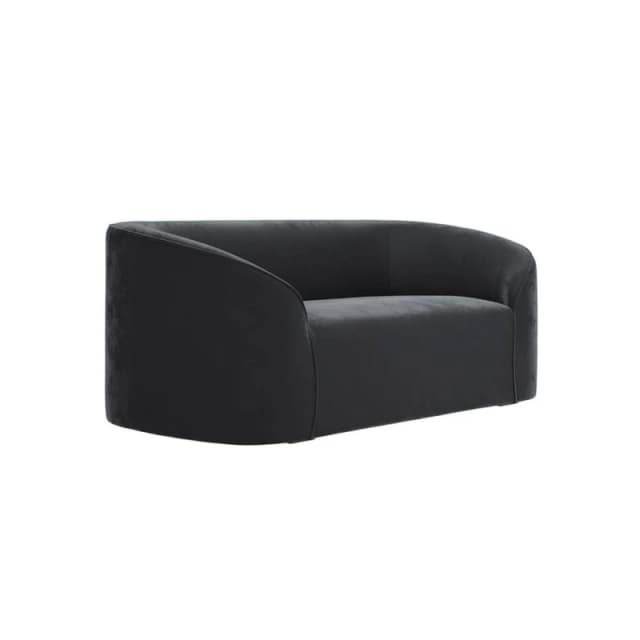 Lemon Pavilion Furniture Zuma Indoor Sofa - Velvet - L91xW173.5xH72.5cm - Black Unisex