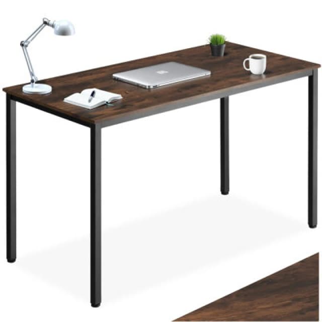 Tectake Desk Vanport - Height-Adjustable Plastic Feet 60 Cm - Industrial Wood Dark, Rustic
