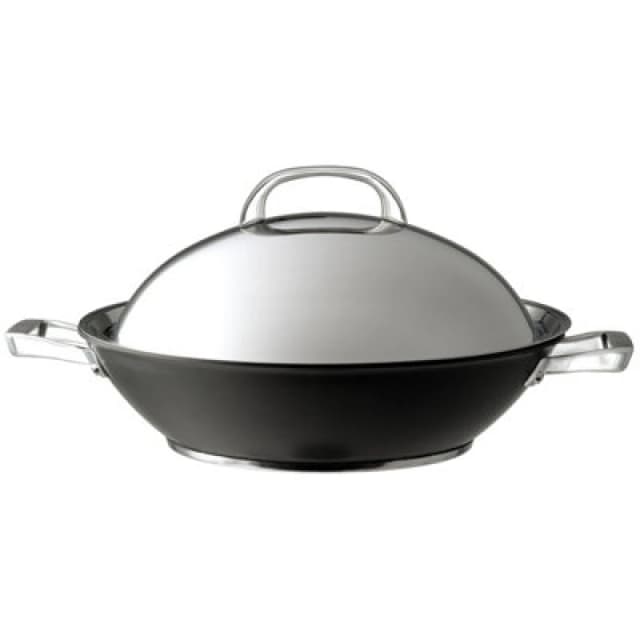 Circulon Covered Wok with Sturdy Lid Dishwasher Safe Kitchen Cookware - 36cm Black