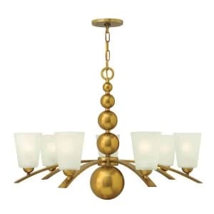 7 Light Multi Arm Chandelier Vintage Brass Finish, E27