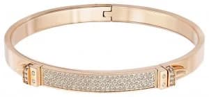 Swarovski Distinct Rose Gold Plated Bangle White Stones Jewellery