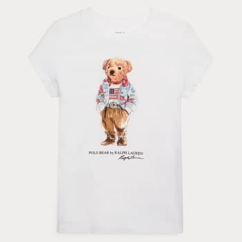 Ralph Lauren Girls Bear T-Shirt - White - 8-10 Years