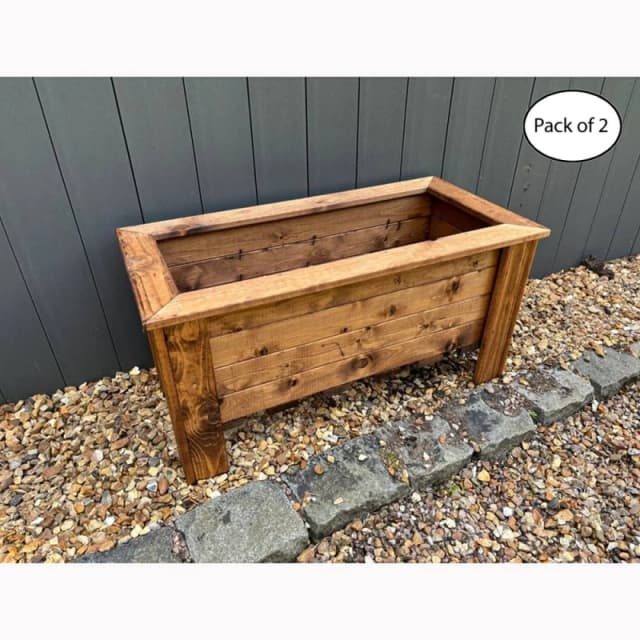 Charles Taylor Multi Pack of 2 - Prestbury Raised Rectangular Large Trough in Light Brown Light Brown Unisex
