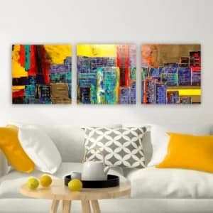 Pdrsyt101 Multicolor Decorative Canvas Painting (3 Pieces)