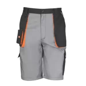 Result Unisex Work-Guard Lite Workwear Shorts (Breathable And Windproof) (2XL) (Grey / Black / Orange)