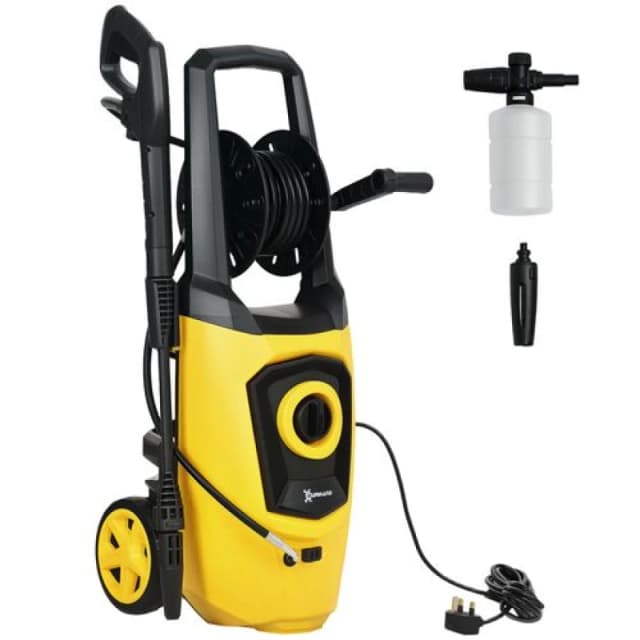 DURHAND Portable Power Washer 1800W, 150 Bar, 510 L/h for Garden, Yellow Yellow
