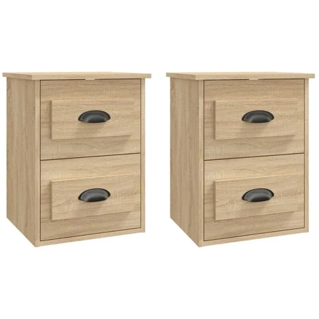 VIDAXL Wall-mounted Bedside Cabinets 2 pcs Sonoma Oak 41.5x36x53cm Vidaxl 8720845792893