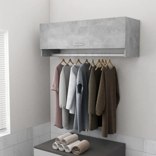 VIDAXL Wardrobe Concrete Grey 100x32.5x35cm Engineered Wood Vidaxl 8720286609378